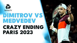 CRAZY ENDING To Grigor Dimitrov vs Daniil Medvedev | Rolex Paris Masters 2023