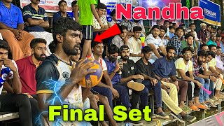 Nandha 💪 Final Set 🔥 GST Chennai Vs Kerala Police 👮‍♂️ Kerala Match Thiruprayar