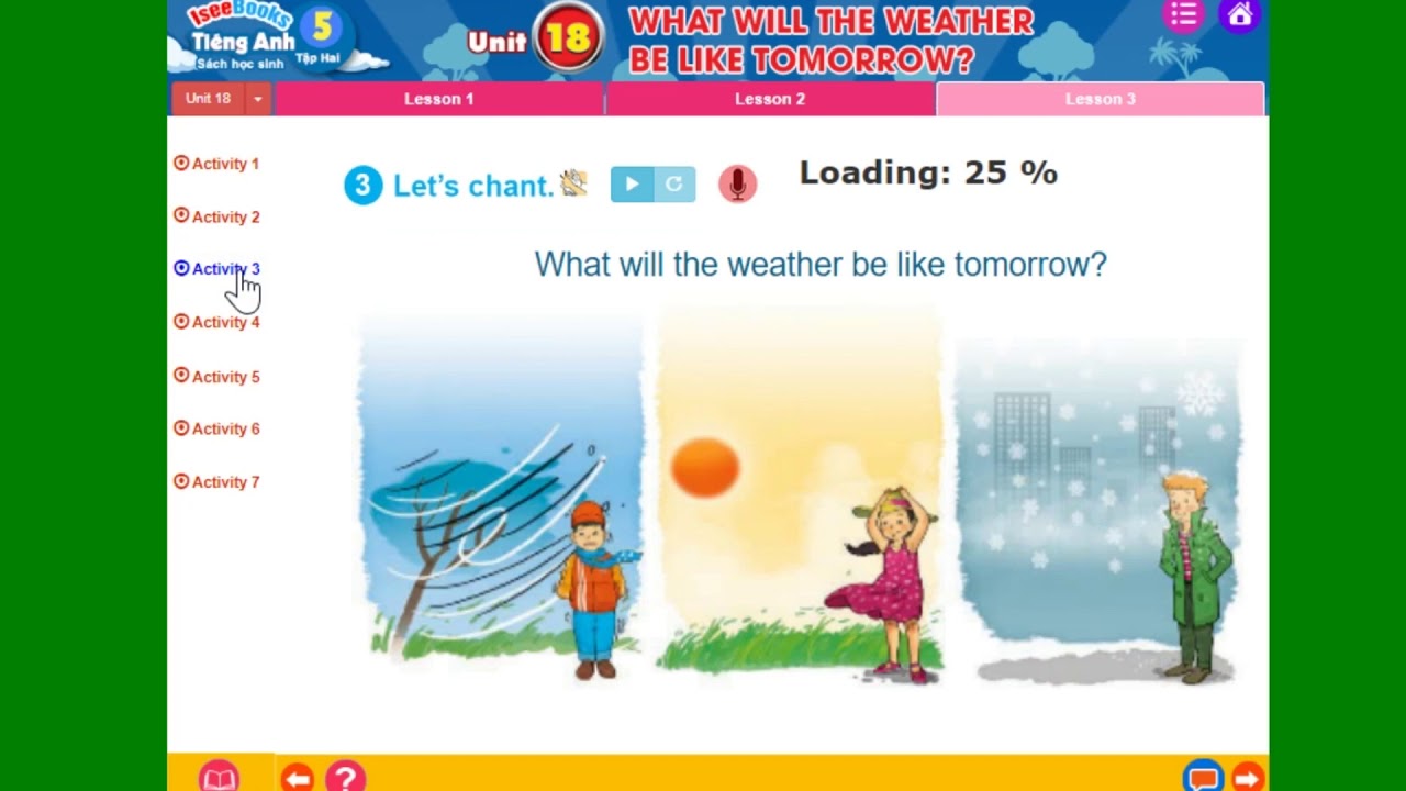 Tiếng Anh 5 Unit 18 WHAT WILL THE WEATHER BE LIKE TOMORROW? - Lesson 3 ...