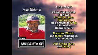 Innocent Hippolyte ~ Long Obituary