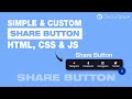 How to Create Share Button using HTML, CSS & JS Only | CreatorSpace