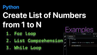 How to Create a List of Numbers from 1 to N in Python - Examples | ProgramGuru.org