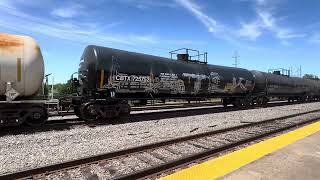 2 Union Pacific locos with a Manifest train  into Little Rock Arkansas with Tate \u0026 Lyle Sugar Tanks