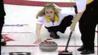 Jennifer Jones Best Curling Shot!