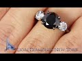 bdr sold 043 5.08 carat certified three stone black diamond engagement ring 14k black gold