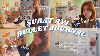 BULLET JOURNAL ŞUBAT AYI KAPAĞIMI YAPIYORUM | Sticker önerisi, aylık kapaklarımı nasıl yapıyorum? 🎀