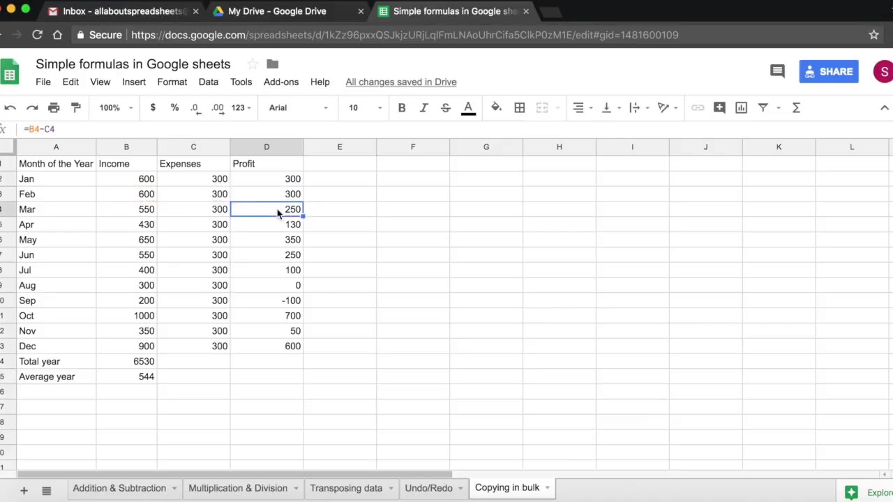 Copying Data In Google Sheets - YouTube