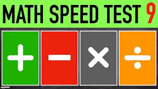 Math Speed Test #9 (25 Problems) - Addition Subtraction Multiplication Division Mental Maths Drill