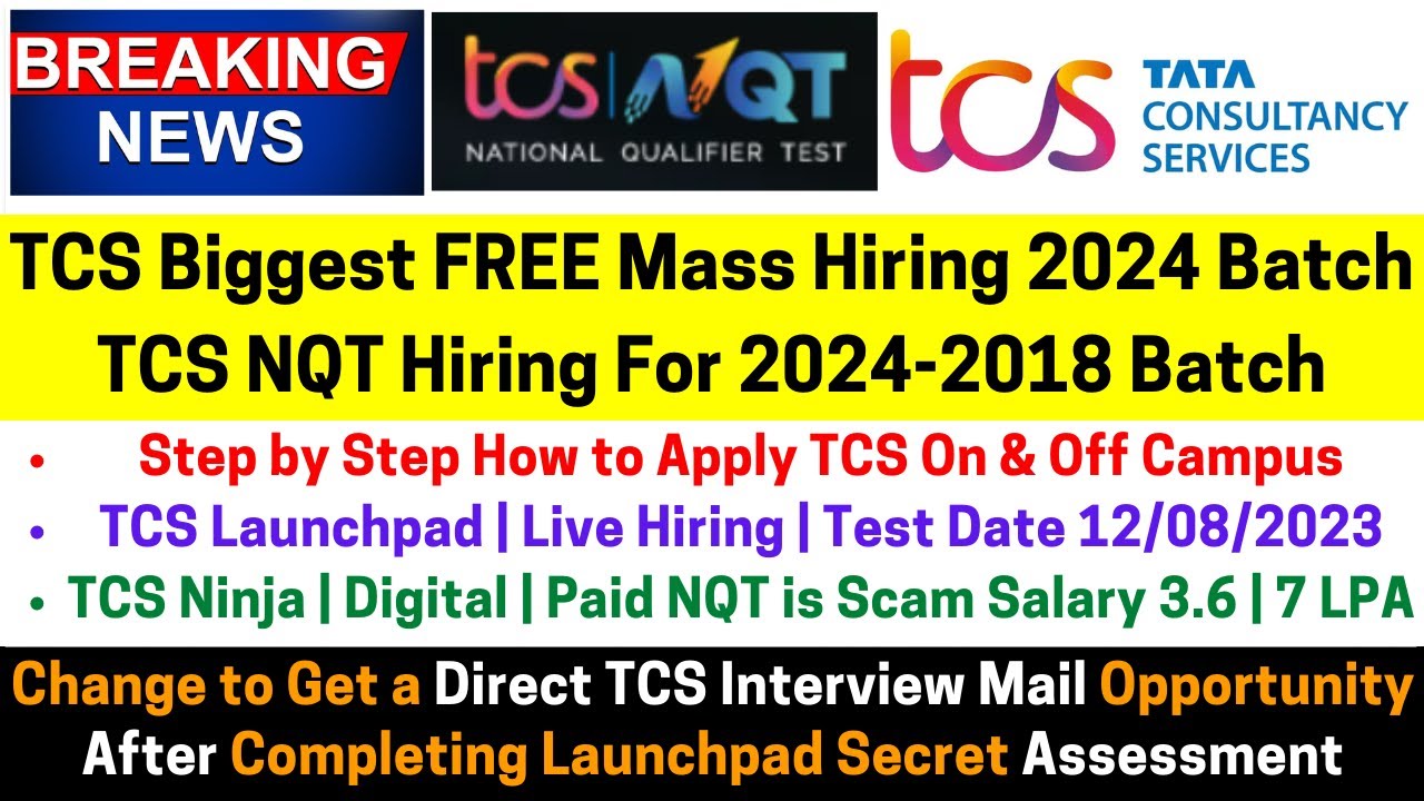 TCS FREE Hiring 2024-2018 Batch TCS Paid NQT Is Biggest Scam Live ...