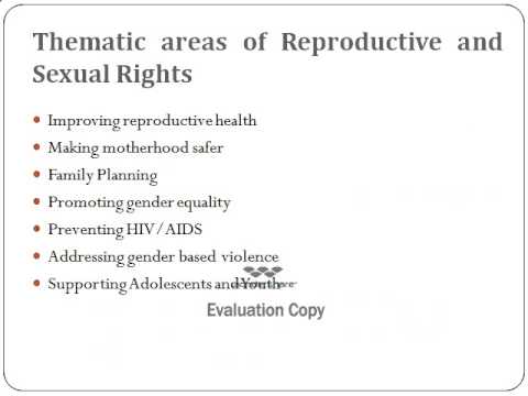 Reproductive And Sexual Rights With A Special Emphasis On Right To ...