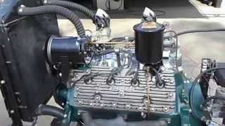 Ford Flathead 284 cid Navarro 2x2 Engine 1007 LD Isky Cam Running