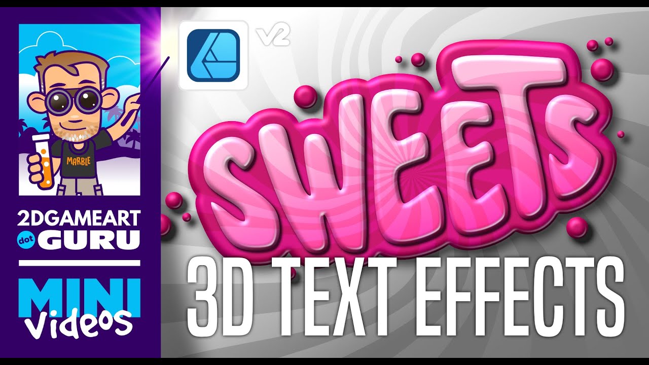 Affinity Designer V2 Mini Tutorial Text With Shiny 3d Effects Youtube