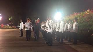 President Tony Tan inspecting the guard of honour at his farewell ceremony