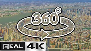 【4K】ニューヨークNewYork都心から世界初360°パノラマ空撮Aerial panorama  Google Earth Studio マンハッタン