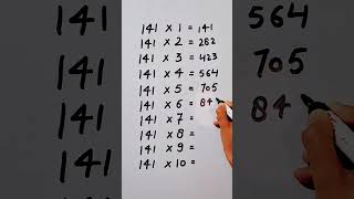 write the Table of 141 in 21 second only..#hack #maths #mathstricks ‎@study_care0 