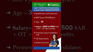 Female Nurses to Saudi Arabia | Prometric Passed Only | High Salary and Low Service Charge