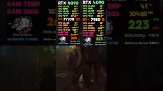 R9 7950X3D vs R9 7950X Gaming - Test Performance RTX 4090 #borningame #shorts #tiktok