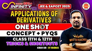 Applications of Derivatives - One Shot | Concept + PYQs | 11th & 12th | JEE & EAPCET 2025| kiran sir