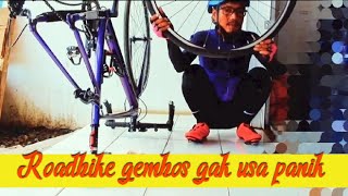 CARA MUDAH TAMBAL BAN DARURAT ROADBIKE #gowes  #roadbike #reumofands #thrill