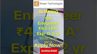 Kreeti Technologies Off Campus Hiring#viral #jobforfresher #recruitment2023 #viralvideo #viralshorts