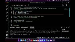 Hashing a Python object using hash function