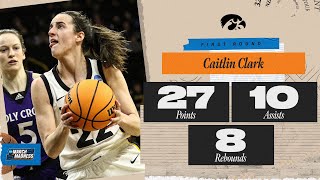 Caitlin Clark dominates in Iowa's NCAA tournament win