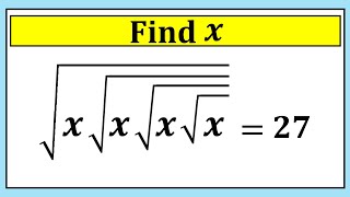 Nice Square Root Math Simplification | Find the Value of X