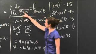 Integration by completing the square | MIT 18.01SC Single Variable Calculus, Fall 2010