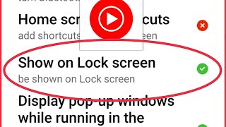 YouTube Music Show on Lock screen Settings Android