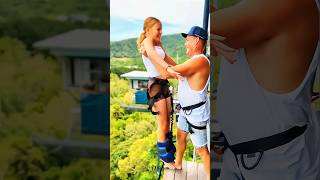 Bungee Jumping | They Are Brave Girls | Bungy Jump | Girls Bungee Jumping #trending #shorts #zipline