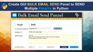 How to send Multiple Emails in Python | GUI Tkinter #Webcode
