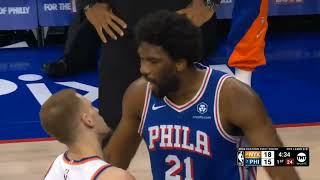 Joel Embiid intense fight | Philadelphia 76ers vs Knicks game 3 playoff | 25 April 2024
