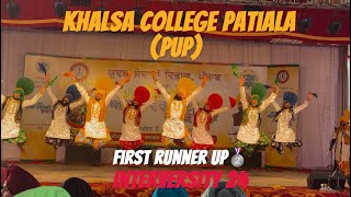 First Runner Up🥈Bhangra Inter-University 2024/ Khalsa College Patiala (PUP) / Host- PAU Ludhiana