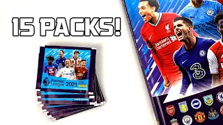 trying to *COMPLETE* my Panini PREMIER LEAGUE 2021 Sticker Album!! (15 packs!)