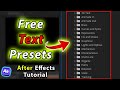 Free Text Animation Presets That Look PROFESSIONAL After Effects Tutorial