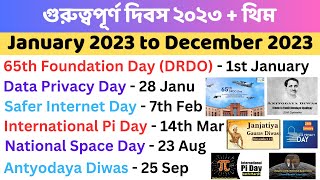 Days And Themes 2023 | January to December 2023 | Important Days 2023 #currentaffairs2023