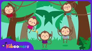Five Little Monkeys Swinging in a Tree Song - The Kiboomers Preschool Songs & Nursery Rhymes