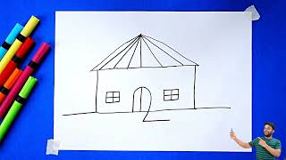 99% लोग घर बनाने का तरीका नहीं जानते | Most Easy Way to Draw House for beginners