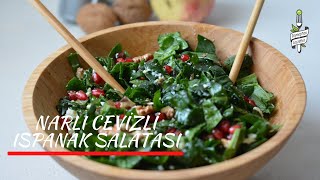 Narlı Cevizli Ispanak Salatası/Körpe (Çiğ) Ispanak Salatası Tarifi