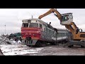 Слом моторного вагона дизель-поезда ДР1А-224 1  Scrapping of DR1A-224 DMU motor car 1