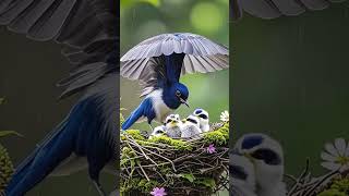 Mother birds Care her baby in rain part 25  #birds #birdsounds #beautifu #care #baby #mother #rain