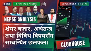 NEPSE Live Clubhouse Discussion | Nepal Share Market News \u0026 Analysis | सेयर बजार छलफल | NEPSE TODAY