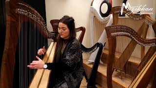 Muzikkon 38 String McHugh Harp Walnut Being Played  Tutorial