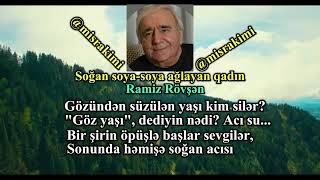 Soğan soya soya ağlayan qadın - Ramiz Rövşən