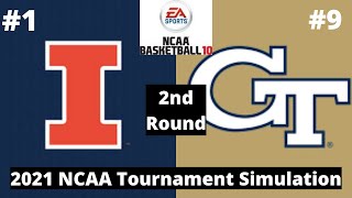 #1 Illinois vs #9 Georgia Tech - NCAA Basketball 10 Simulation!