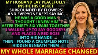 At My Husband’s Funeral, I Placed a Flower in His Casket — Then Found a Hidden Note Tnat...