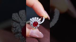 18Kgold natural ruby ​​ring#diamond #emerald #ruby #emeraldgems #ring #jewelry #jewellery #rubyring