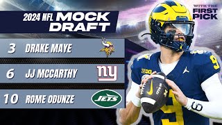 NEW Draft Week 2024 NFL Mock Draft I Vikings move up to pick Drake Maye! JJ McCarthy to Giants!