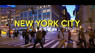 4K NEW YORK Night Walk - Midtown MANHATTAN Tour NYC