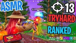 ASMR Gaming 🤩 Fortnite Ranked Tryhard! Relaxing Gum Chewing 🎮🎧 Controller Sounds + Whispers💤